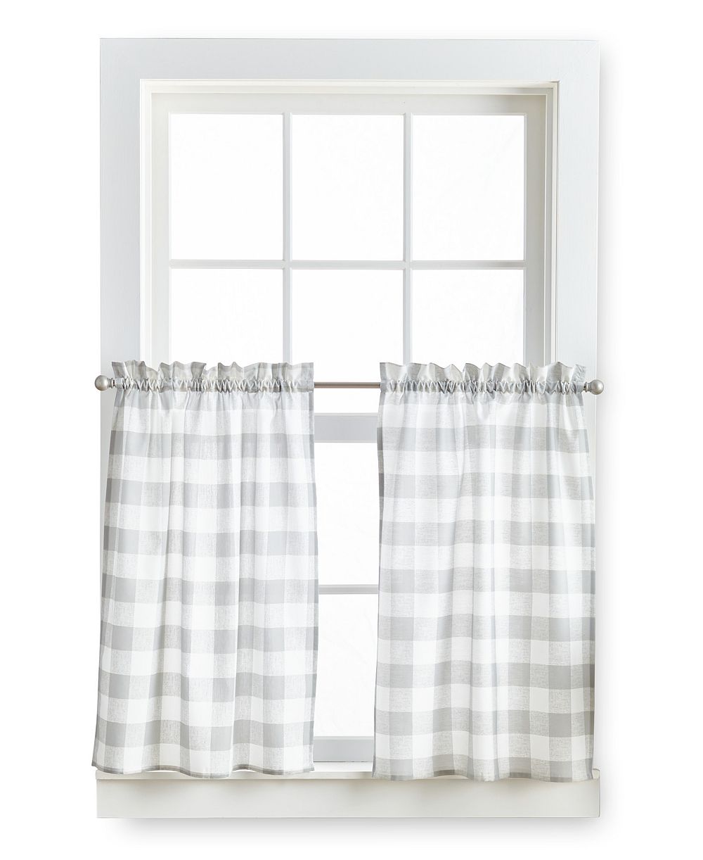 Curtainworks комплект из 3 штор с клетчатым узором (ламбрекен и короткие шторы)