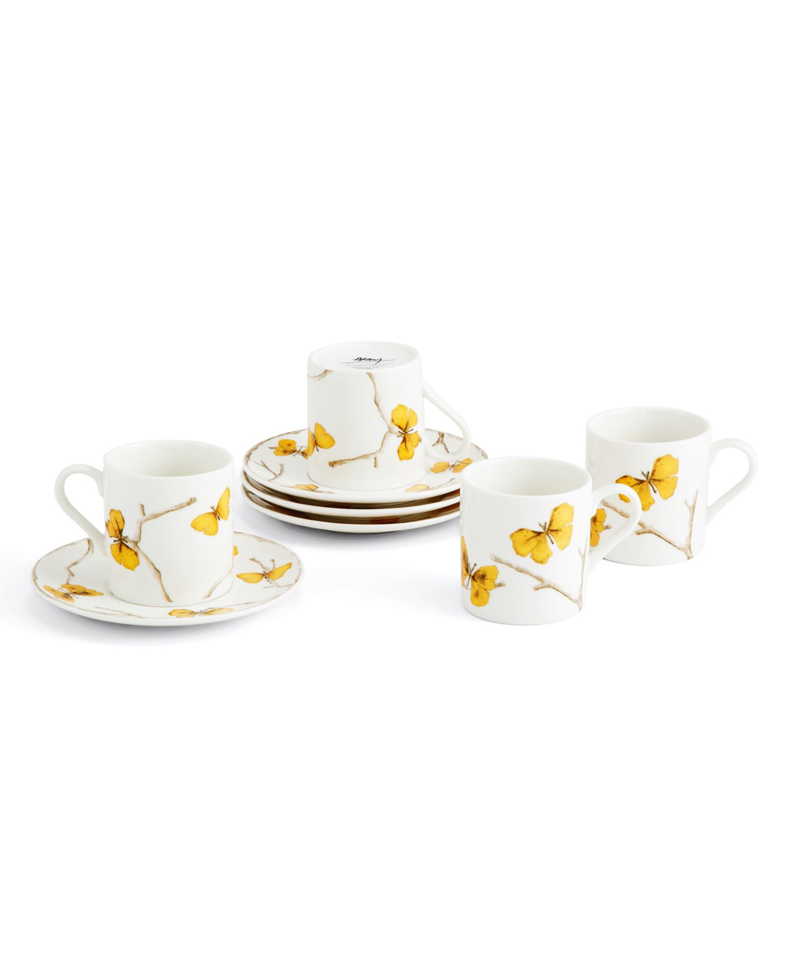 Michael Aram Butterfly Ginkgo Набор чашек Demitasse