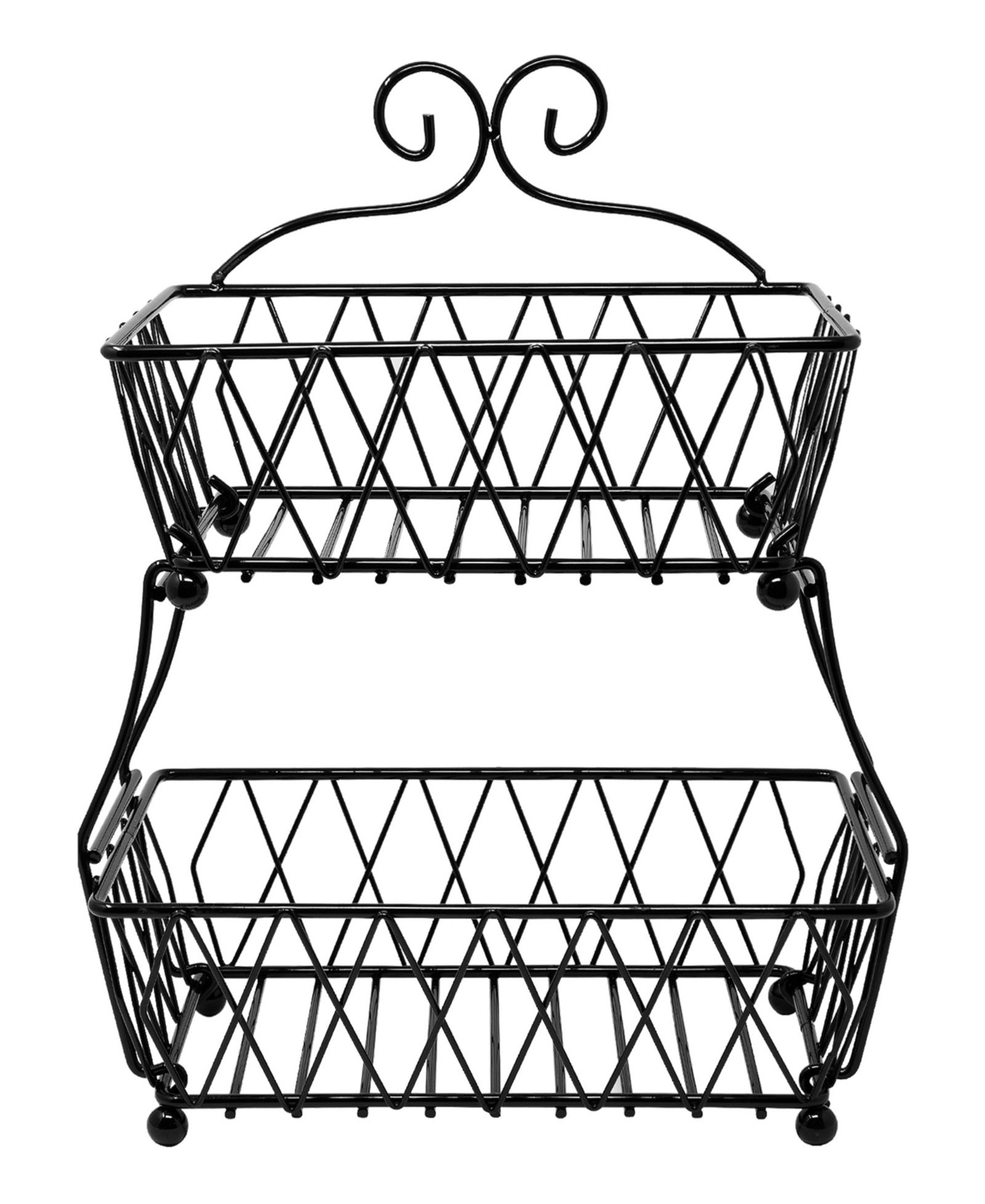 SORBUS 2-Tier Wire Bread Basket Stand - for Kitchen Countertop Organization & Display Rack, Fruit & Bread Basket