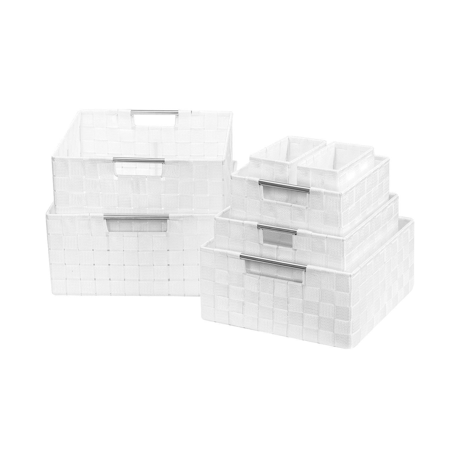 Sorbus 7-Piece Double Woven Basket Bin Set