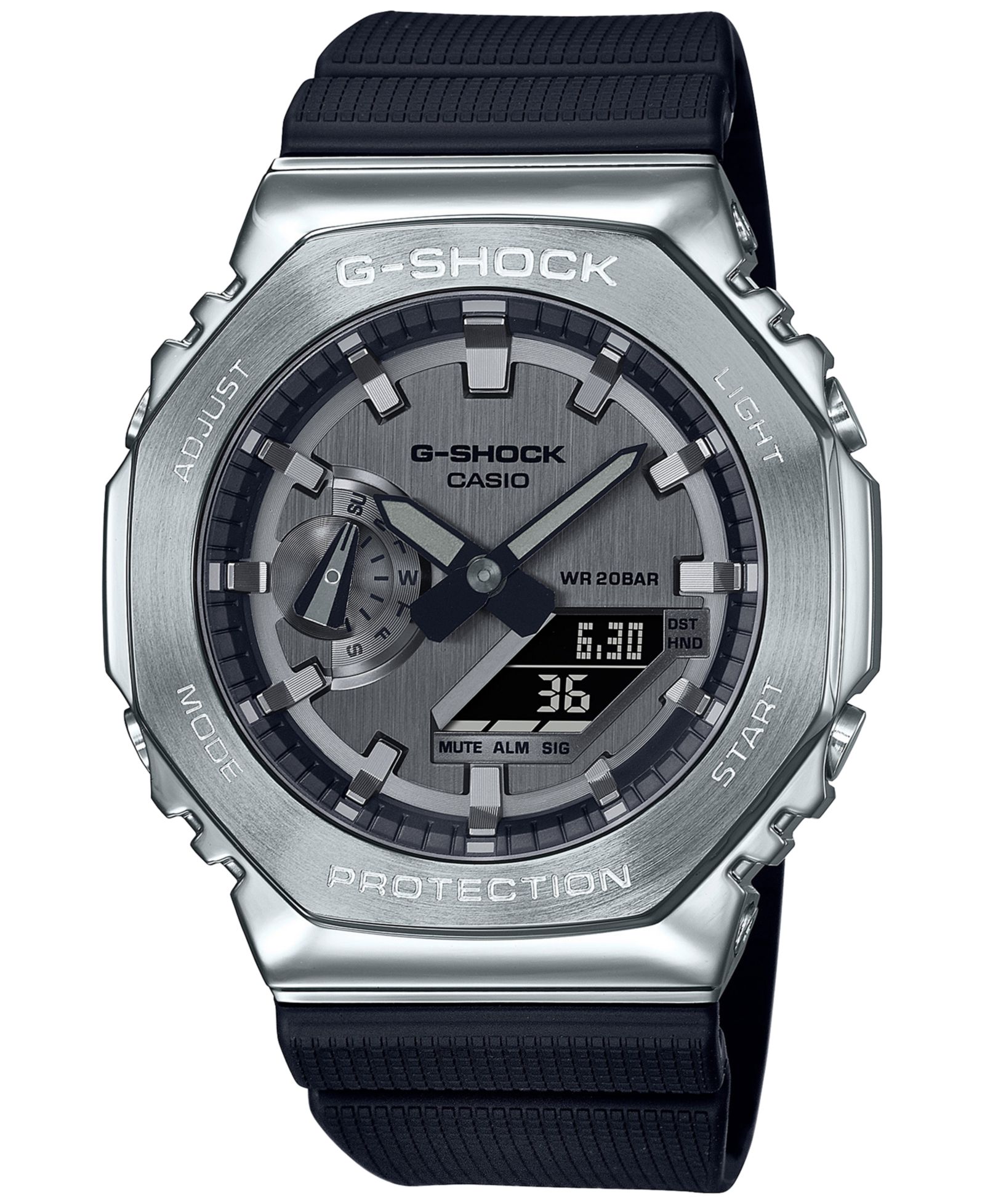 Часы G-Shock Black & Silver-Tone Strap 45.2mm