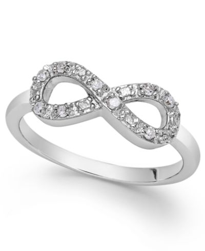 Diamond Infinity Ring in Sterling Silver (1/10 ct. t.w.)