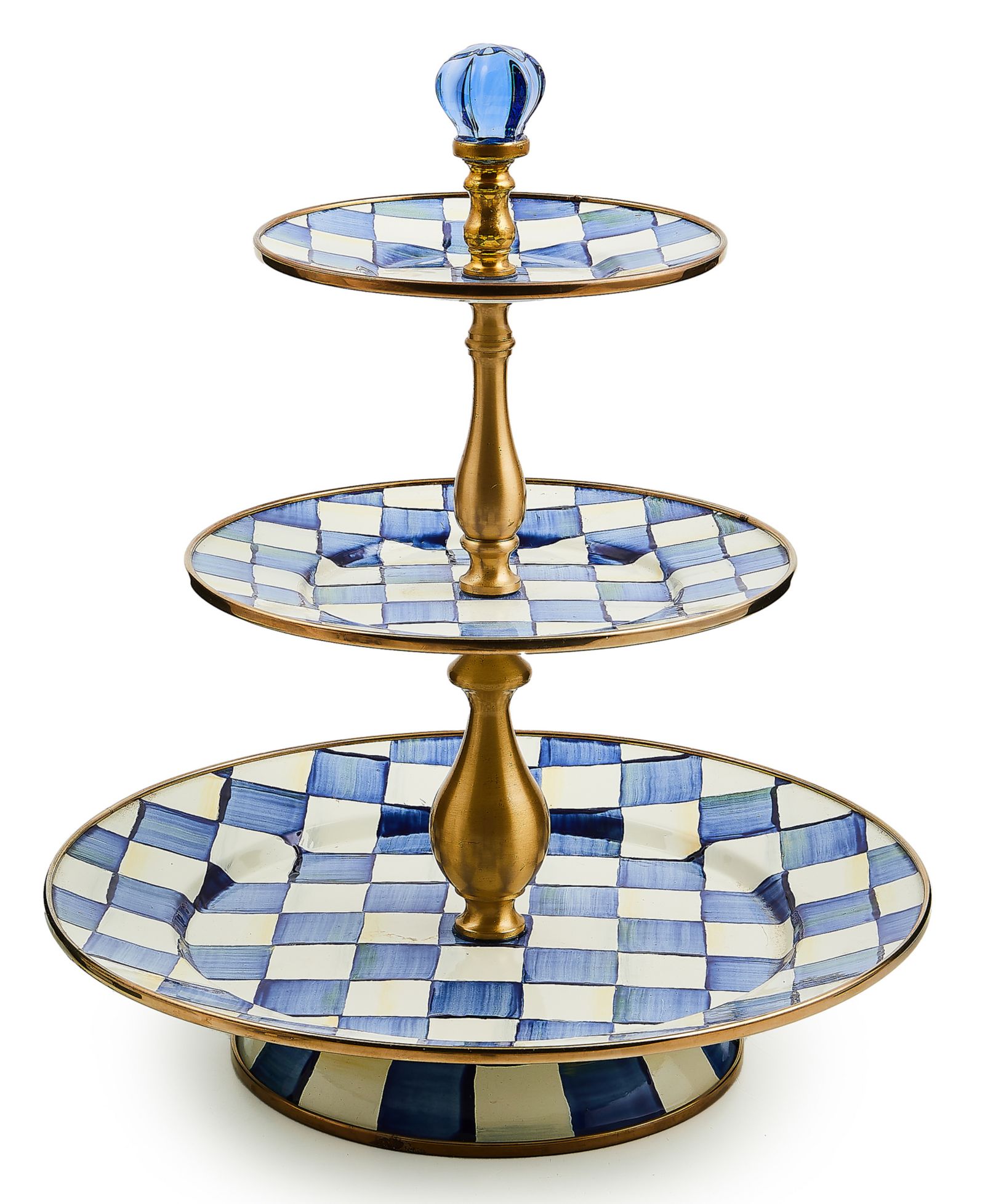 Подставка для сладостей Mackenzie-Childs Royal Check 3-Tier