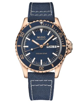 Mido Men's Swiss Automatic Ocean Star Tribute Blue Fabric Strap Watch 41mm