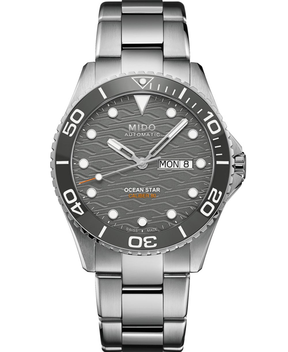 Мужские швейцарские автоматические часы Mido Men's Swiss Automatic Ocean Star Stainless Steel Bracelet Watch 43mm