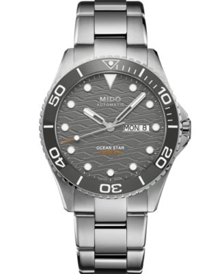 Мужские швейцарские автоматические часы Mido Men's Swiss Automatic Ocean Star Stainless Steel Bracelet Watch 43mm