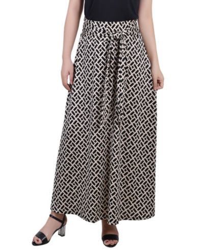 NY Collection Женская макси-юбка с принтом и поясом-кулиской