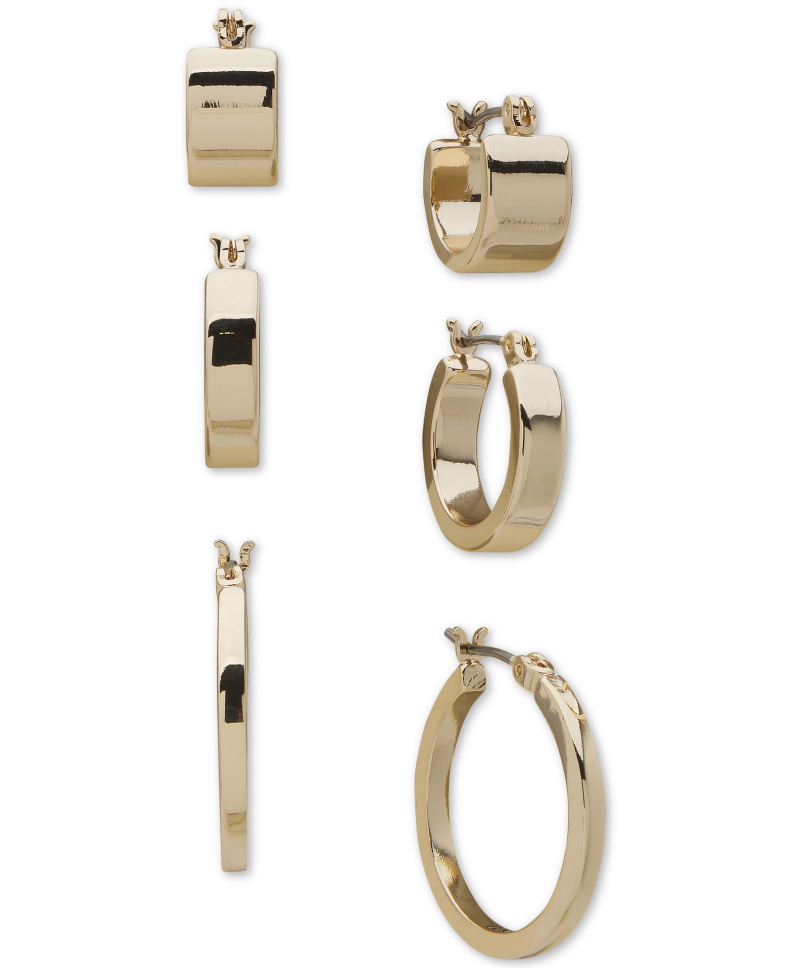 Серьги-кольца DKNY Gold-Tone 3 шт