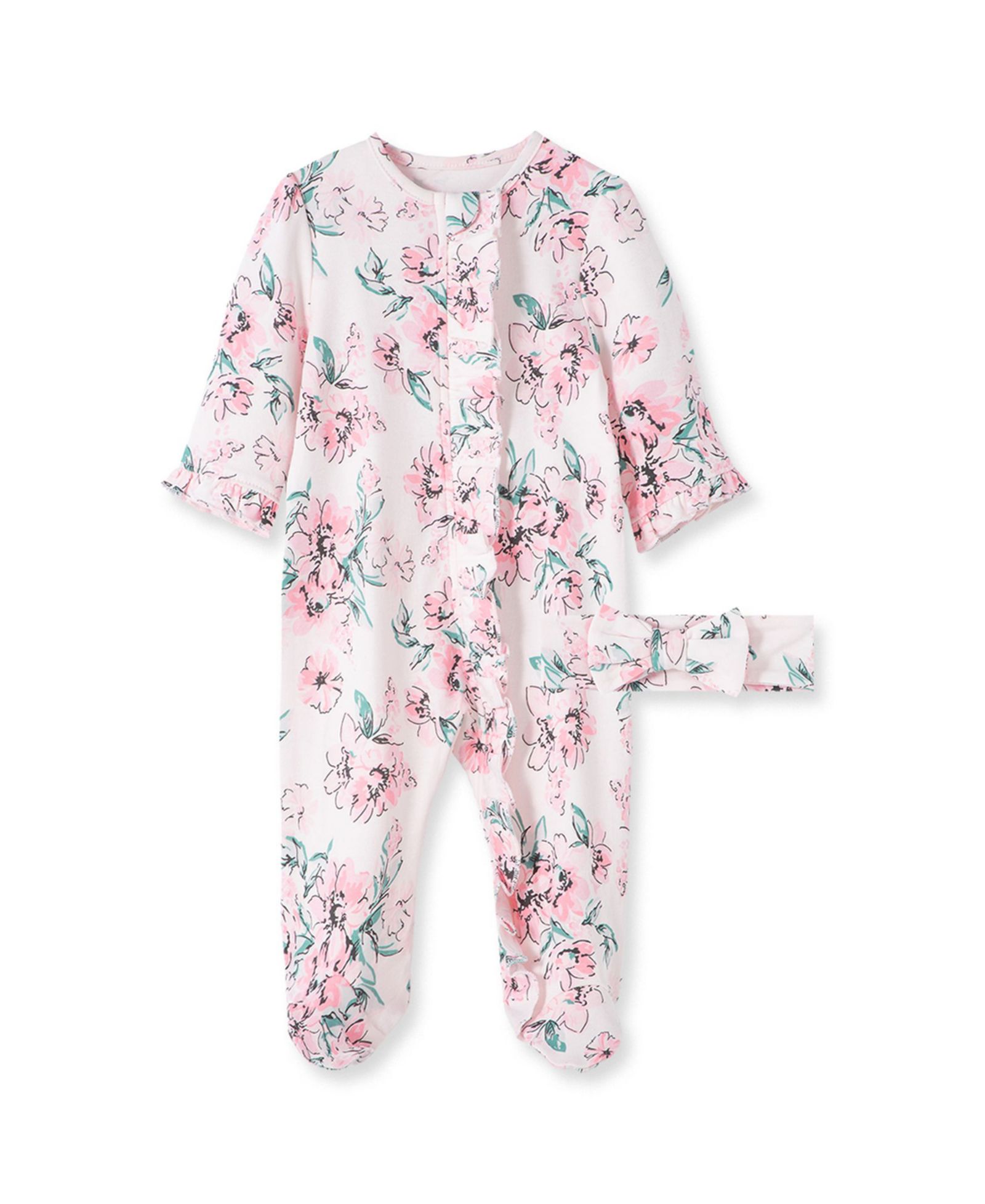 Детский комплект: комбинезон и повязка на голову Little Me Dream Floral