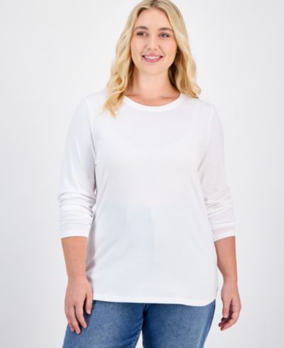 Aveto Plus Size Длинный верх с круглым вырезом