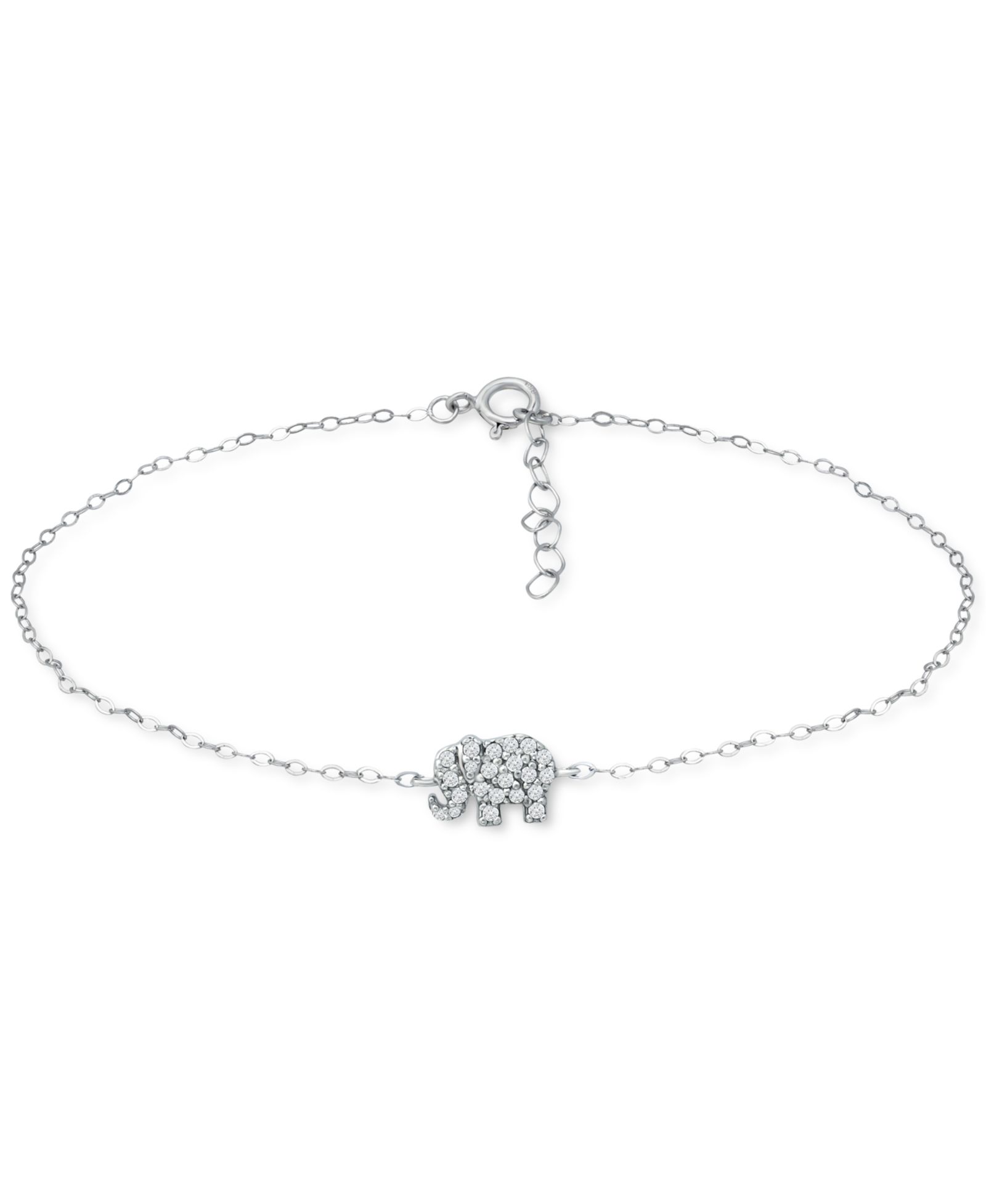 Giani Bernini браслет на щиколотку с кубическим цирконием Elephant Chain Link из стерлингового серебра