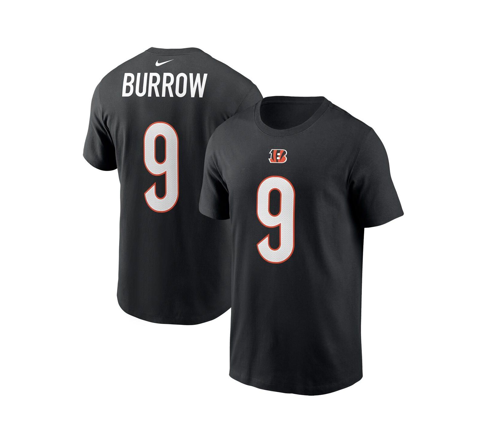 Men's Nike Joe Burrow Black Cincinnati Bengals Player Name & Number T-shirt