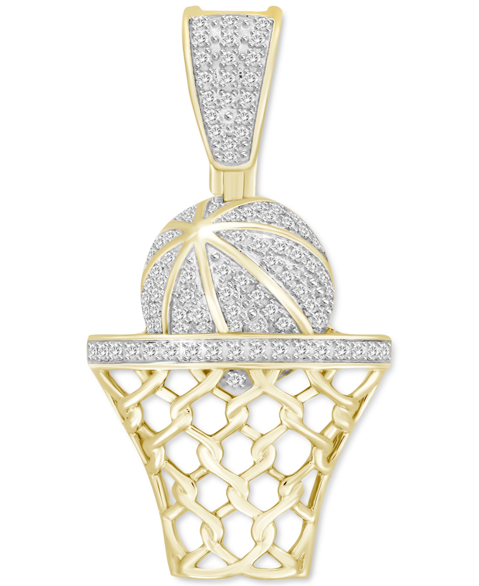 Мужской кулон Macy's Diamond Basketball Hoop 10k Gold 1/5 ct. t.w.