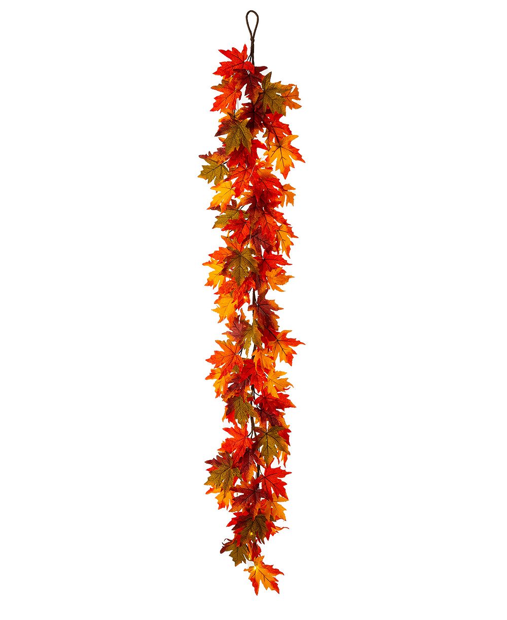 Гирлянда Glitzhome 6' L Fall Lighted Maple Leaves
