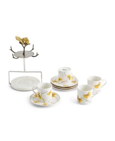 Набор чашек и подставки Michael Aram Butterfly Ginkgo 9 Piece Demitasse Cups and Stand Set