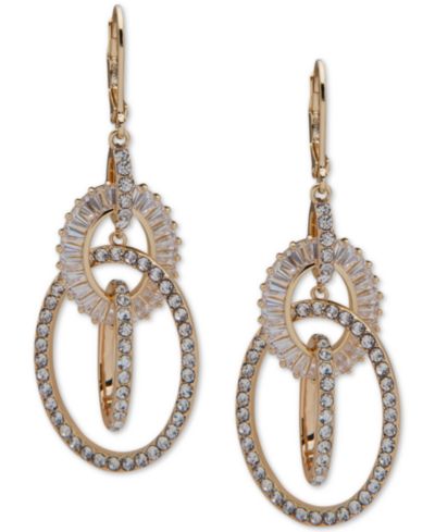 Anne Klein Gold-Tone Crystal Orbital Drop Earrings