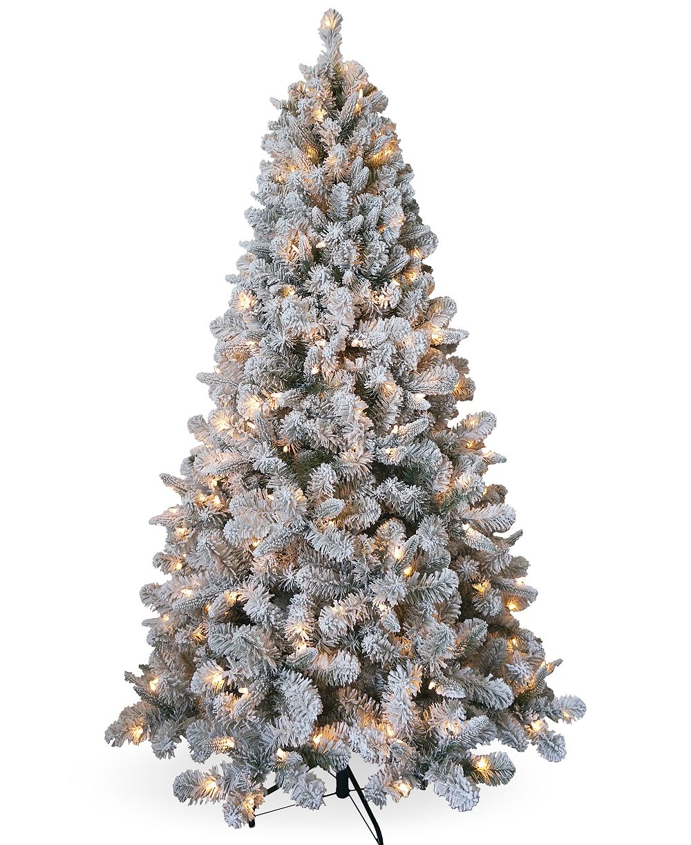 Ель National Tree Company 6.5' Feel Real Snowy Mixed Pine Tree with Clear Lights