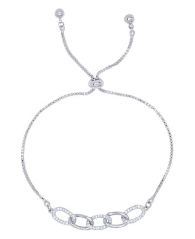 Браслет Macy's Cubic Zirconia Oval Link Adjustable Bolo Bracelet