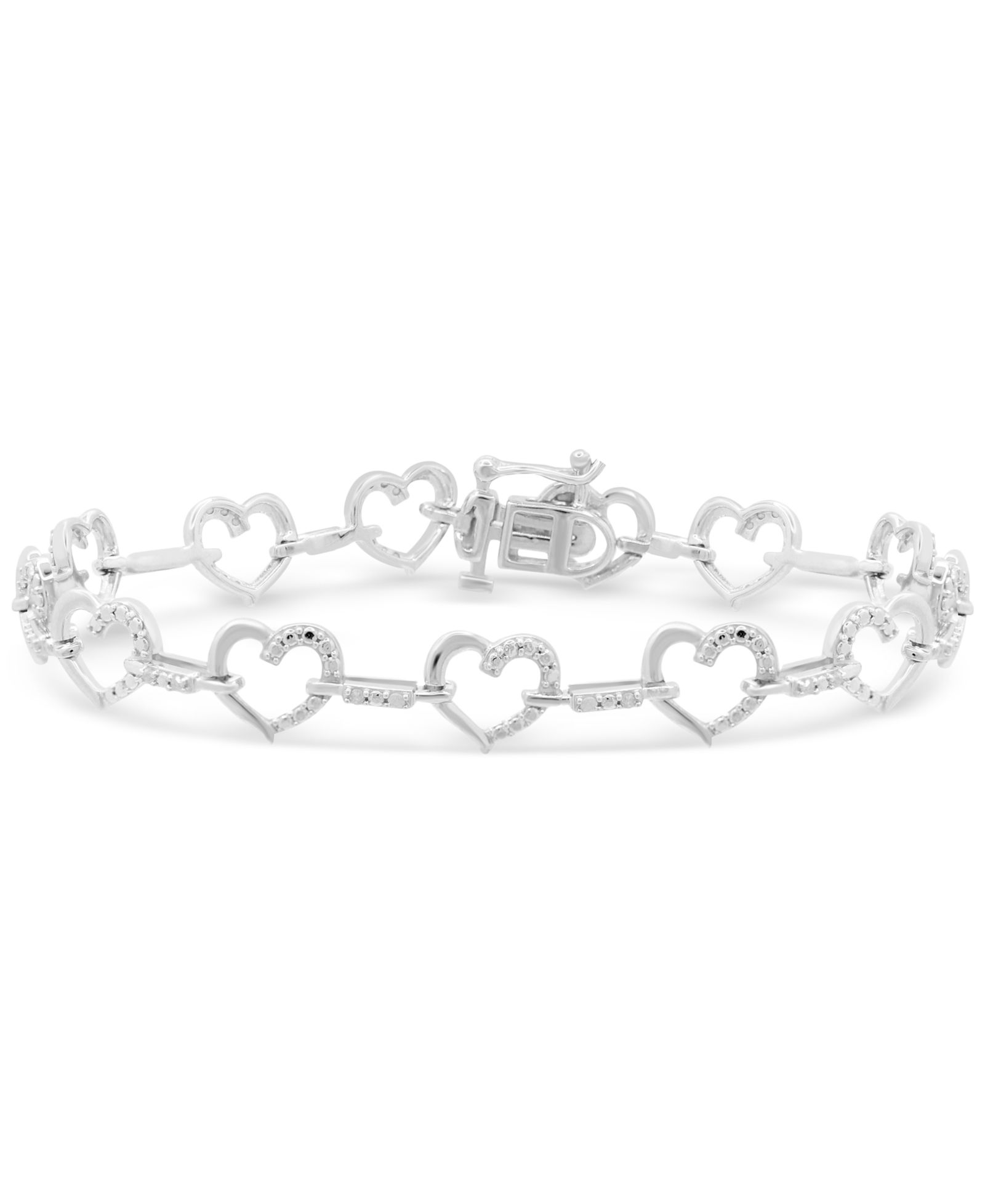 Браслет Diamond Heart Link из стерлингового серебра