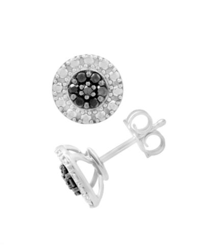 Серьги-гвоздики Black Diamond Cluster в стерлинговом серебре