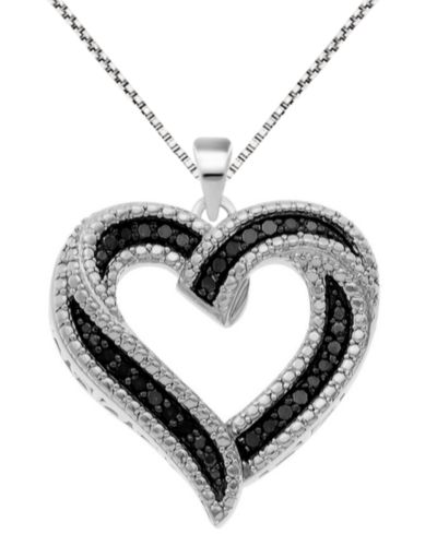 Подвеска Black Diamond Heart 18" in Sterling Silver