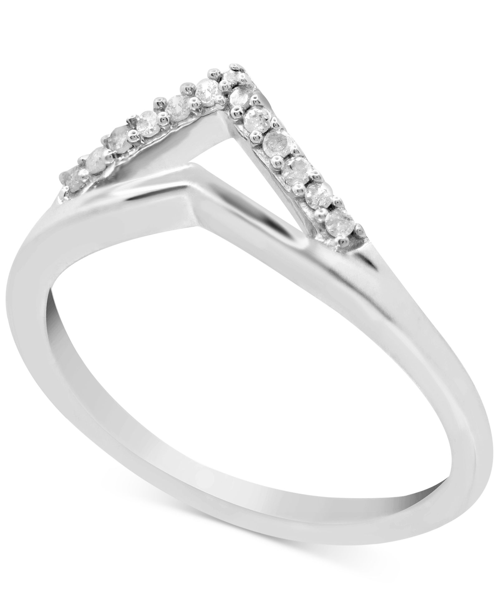 Кольцо Diamond Chevron Statement 1/10 ct. t.w. Sterling Silver