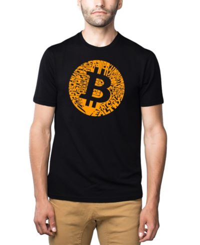 LA Pop Art Men's Cotton/Poly Blend Word Art T-shirt - Bitcoin