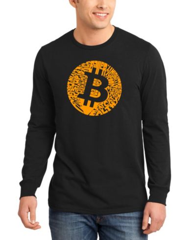 Мужская футболка LA Pop Art Bitcoin Word Art Long Sleeve