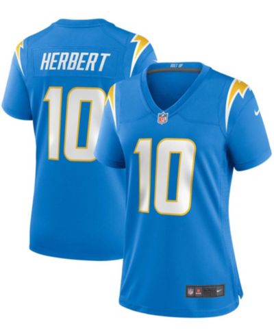 Женская игровая джерси Nike Justin Herbert Los Angeles Chargers, небесно-голубая