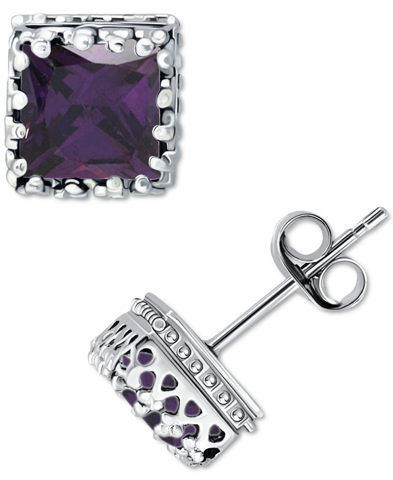 Giani Bernini Серьги-гвоздики Princess Cubic Zirconia в Sterling Silver