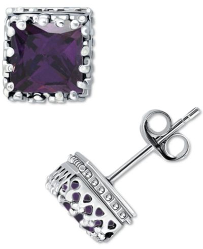 Giani Bernini Серьги-гвоздики Princess Cubic Zirconia в Sterling Silver