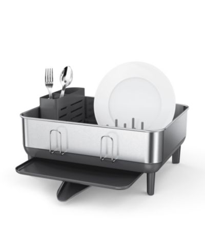 Simplehuman Компактная стальная сушилка для посуды с поворотным сливом