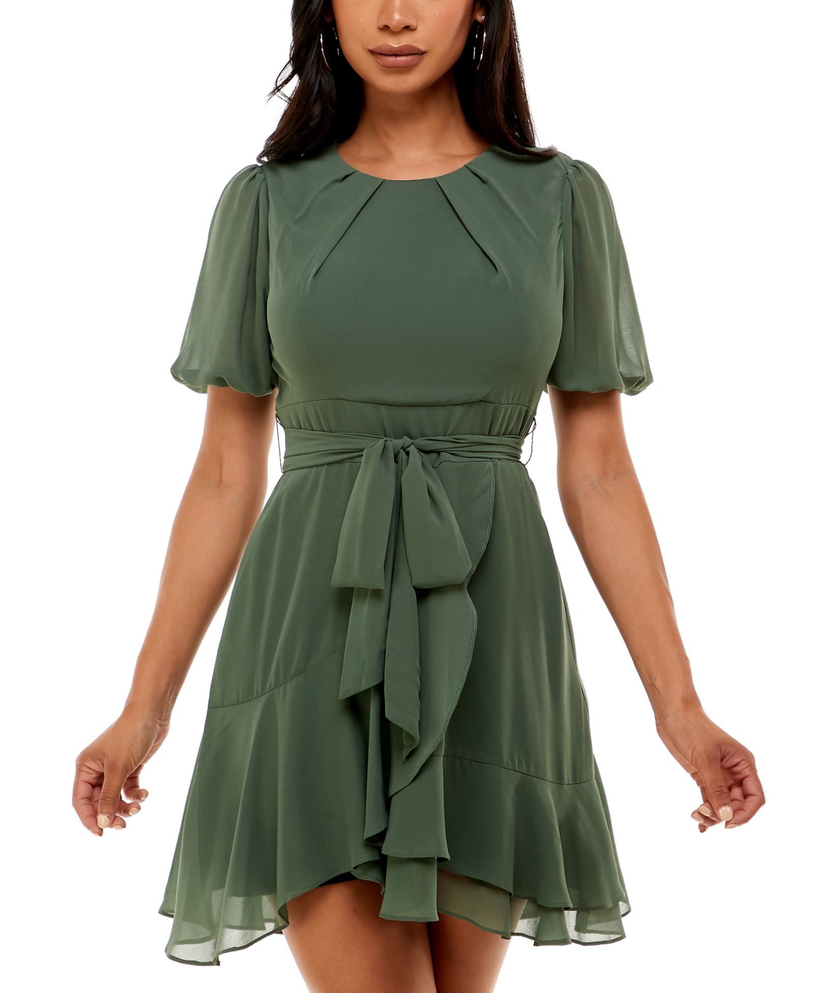 Женское платье B Darlin Juniors' Puff-Sleeve A-Line