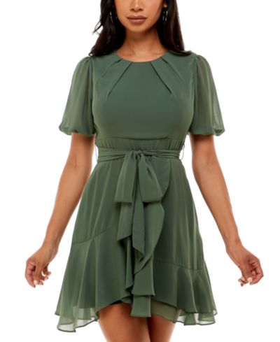 Женское платье B Darlin Juniors' Puff-Sleeve A-Line