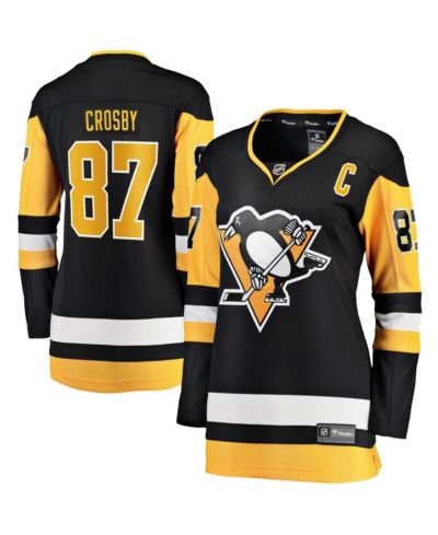 Женская джерси Fanatics Sidney Crosby Pittsburgh Penguins с нашивкой капитана, черная