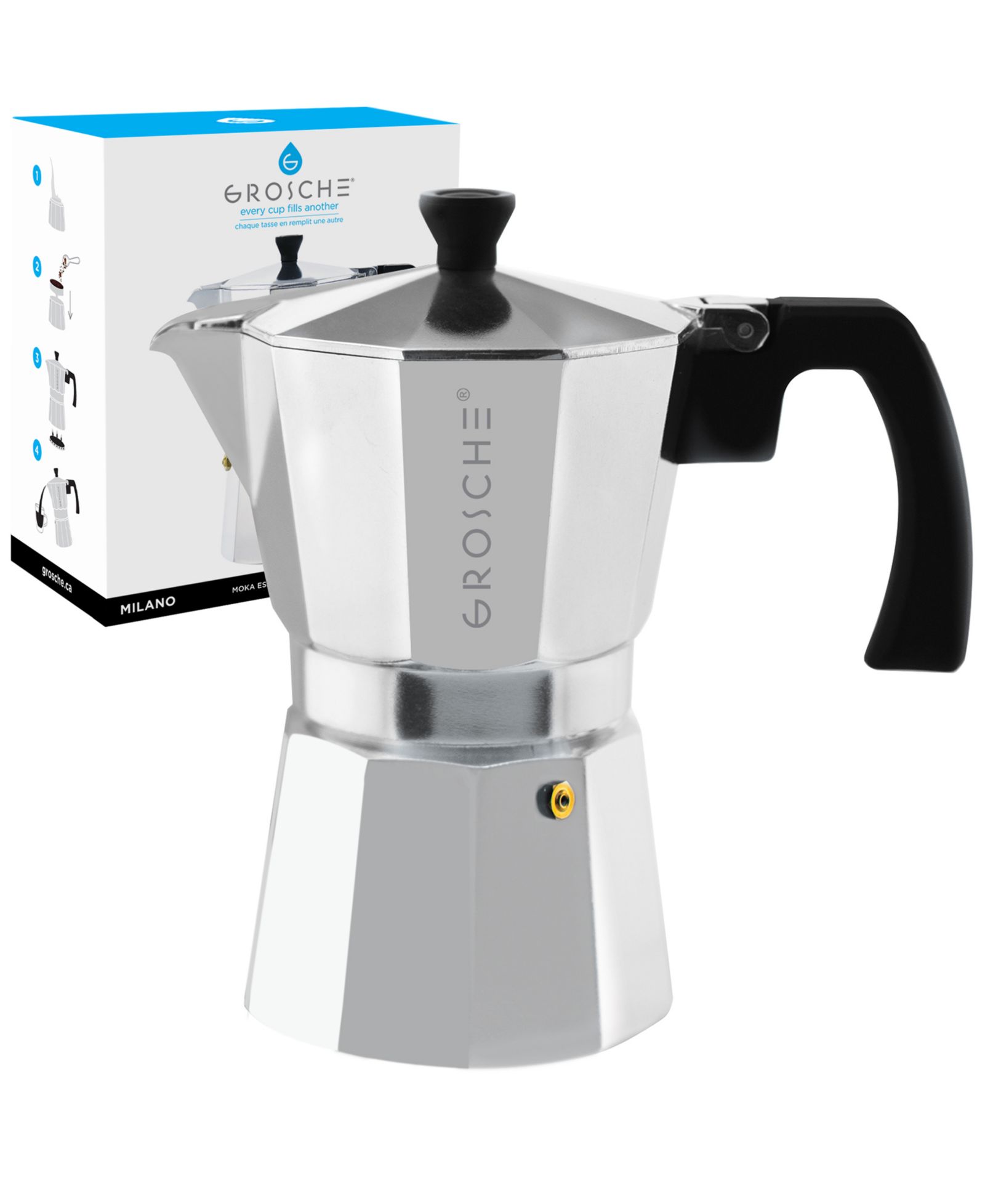 Кофеварка GROSCHE Milano Moka Pot, 6 чашек, 9.3 oz
