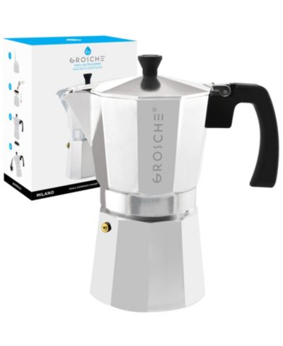 GROSCHE Milano Stovetop Espresso Maker Moka Pot 9 Espresso Cup Size 15.2 oz
