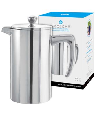 Френч-пресс GROSCHE Dublin Stainless Steel Double Wall Insulated, 34 fl oz Capacity