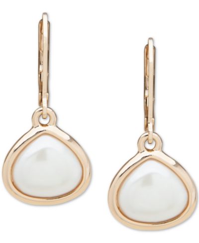Серьги ANNE KLEIN GOLD-TONE IMITATION PEARL DROP