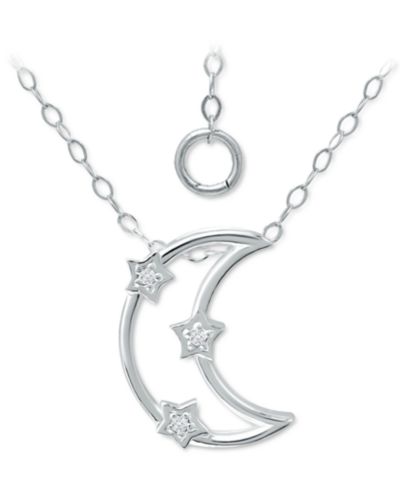Подвеска Giani Bernini Cubic Zirconia в форме полумесяца, 16" + 2" удлинитель