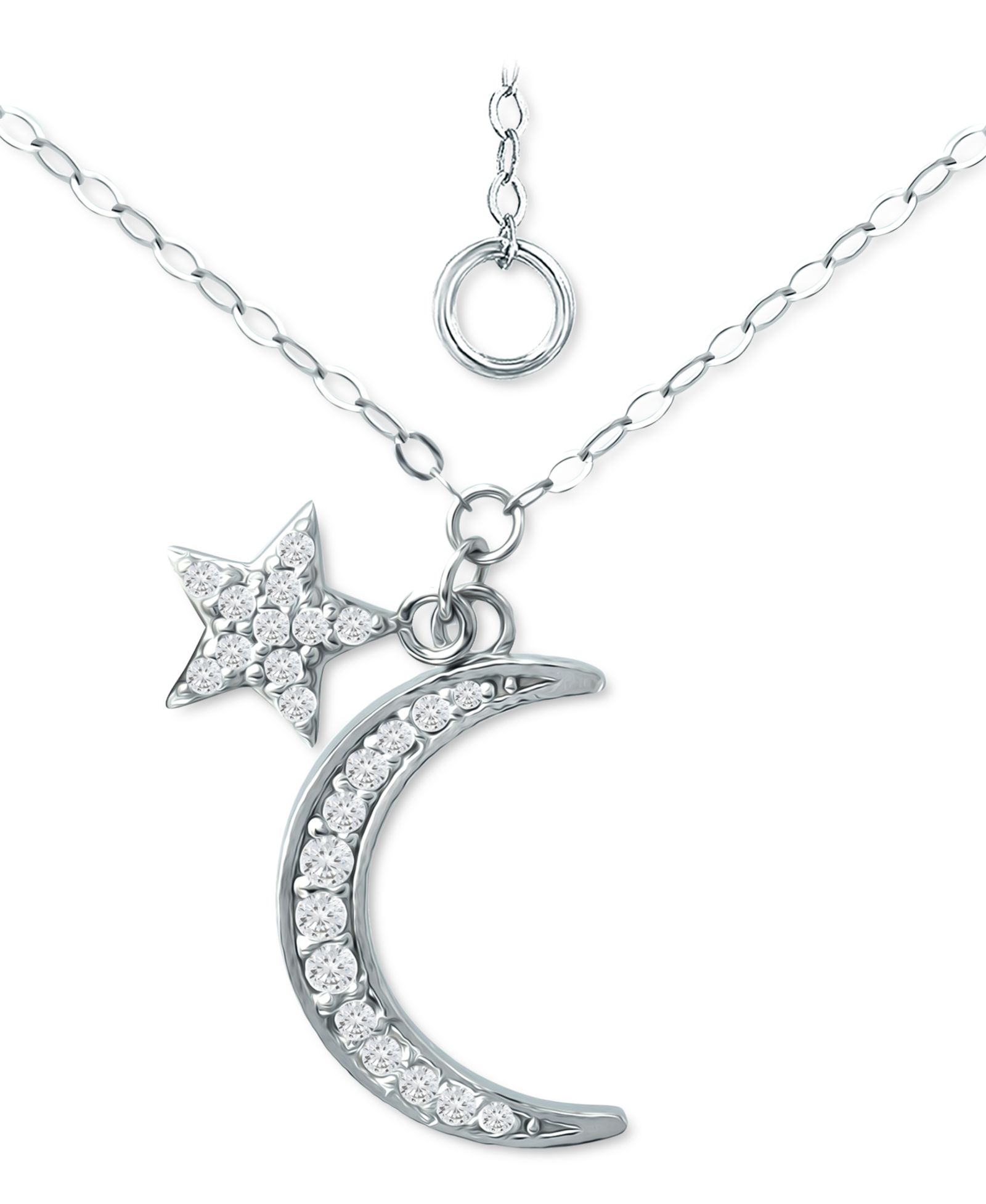 Подвеска-кулон Giani Bernini Cubic Zirconia Moon & Star, 16" + 2" удлинитель