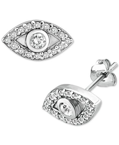 Серьги-гвоздики Giani Bernini Cubic Zirconia Evil Eye из стерлингового серебра