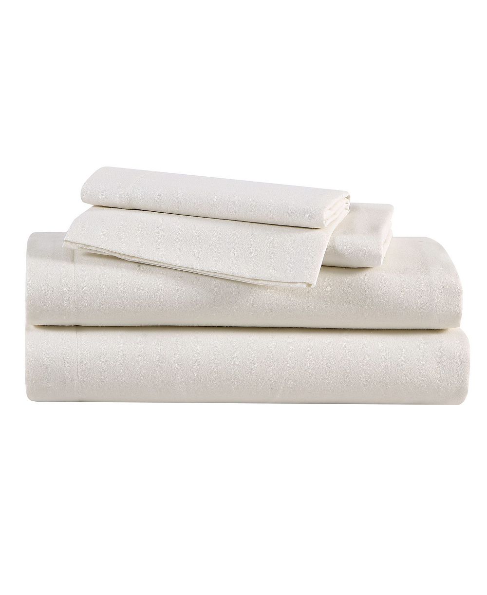 Eddie Bauer Solid 100% Cotton Brushed Flannel 4-Pc. Sheet Set, Queen