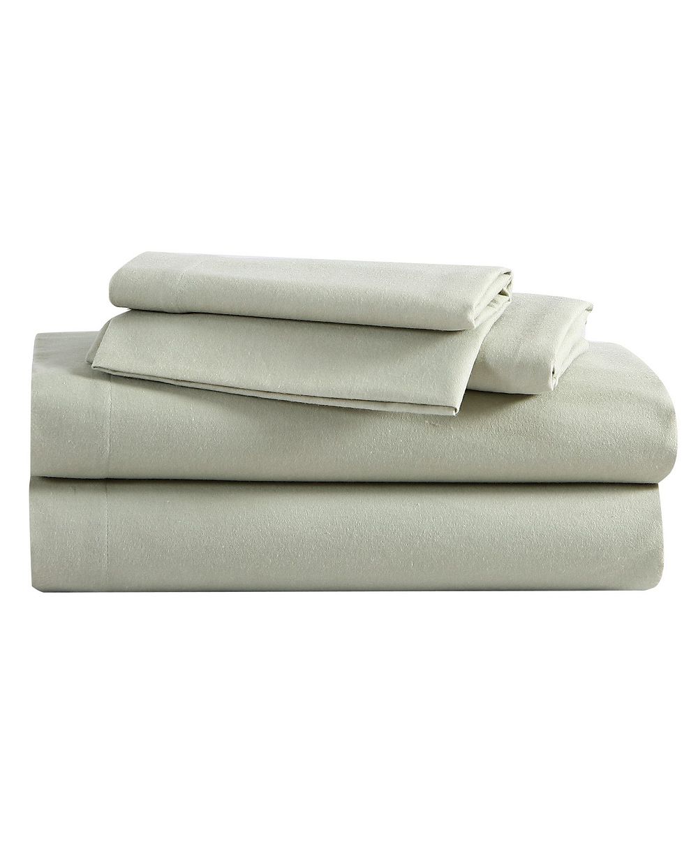 Eddie Bauer Solid 100% Cotton Brushed Flannel 4-Pc. Sheet Set, King