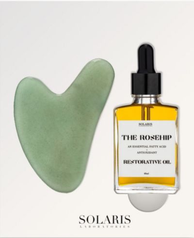 Solaris Laboratories NY набор для массажа лица Jade Gua Sha и масло шиповника 2-Pc. Женский