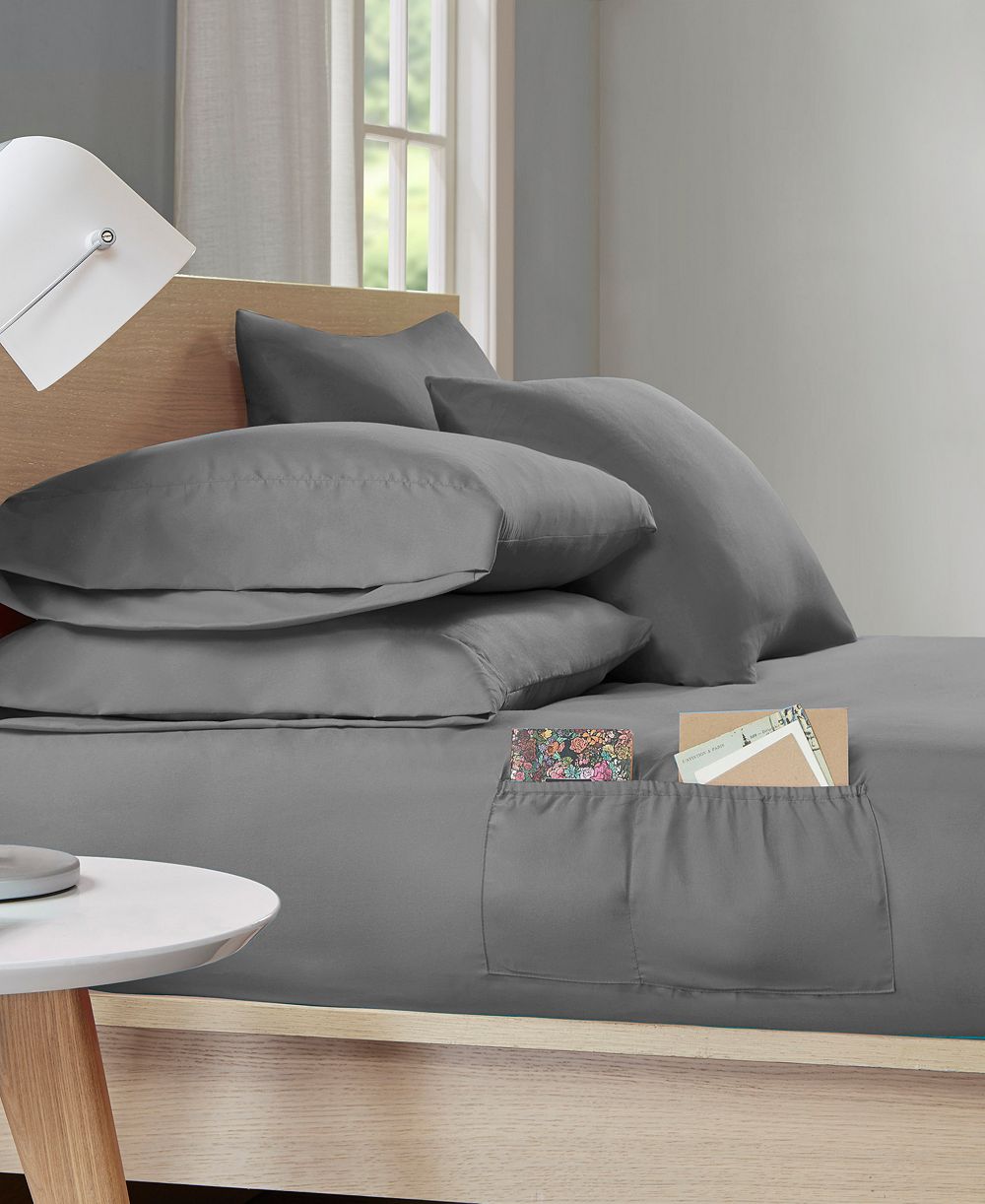 Набор простыней Intelligent Design Side Storage Pockets Microfiber, 4 предмета, Twin