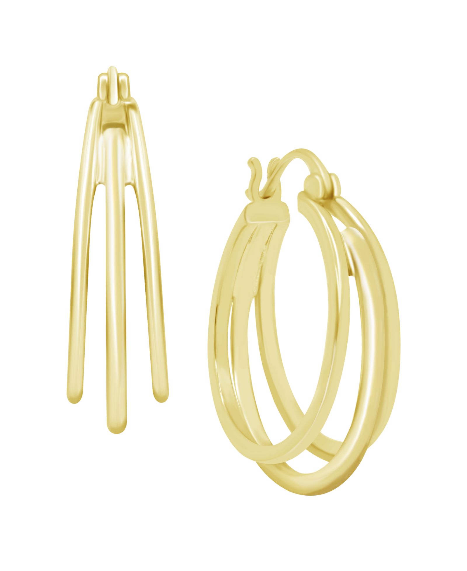 Essentials серьги-кольца Oval Click Top в серебристом или золотистом цвете