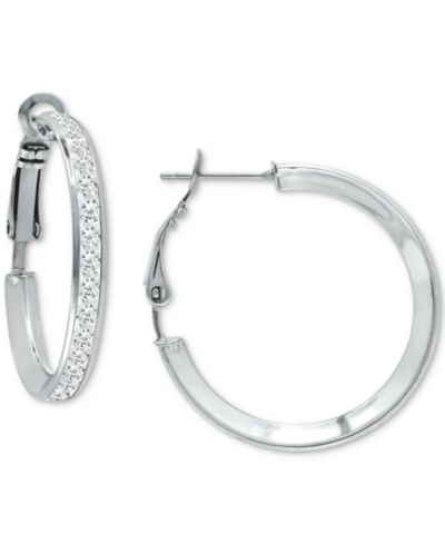 Giani Bernini серьги-кольца Cubic Zirconia Medium, 1"