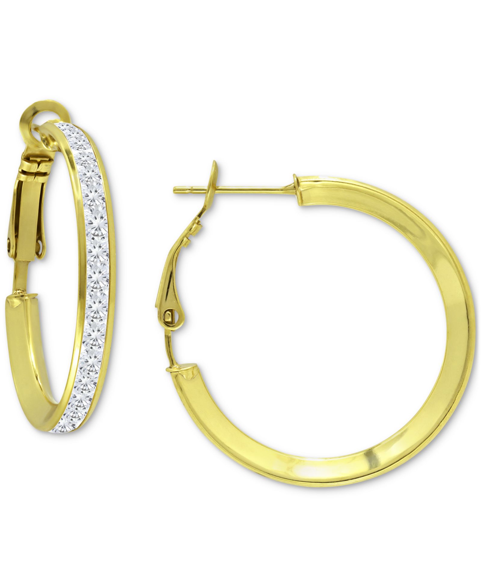 Giani Bernini серьги-кольца Cubic Zirconia Medium, 1"