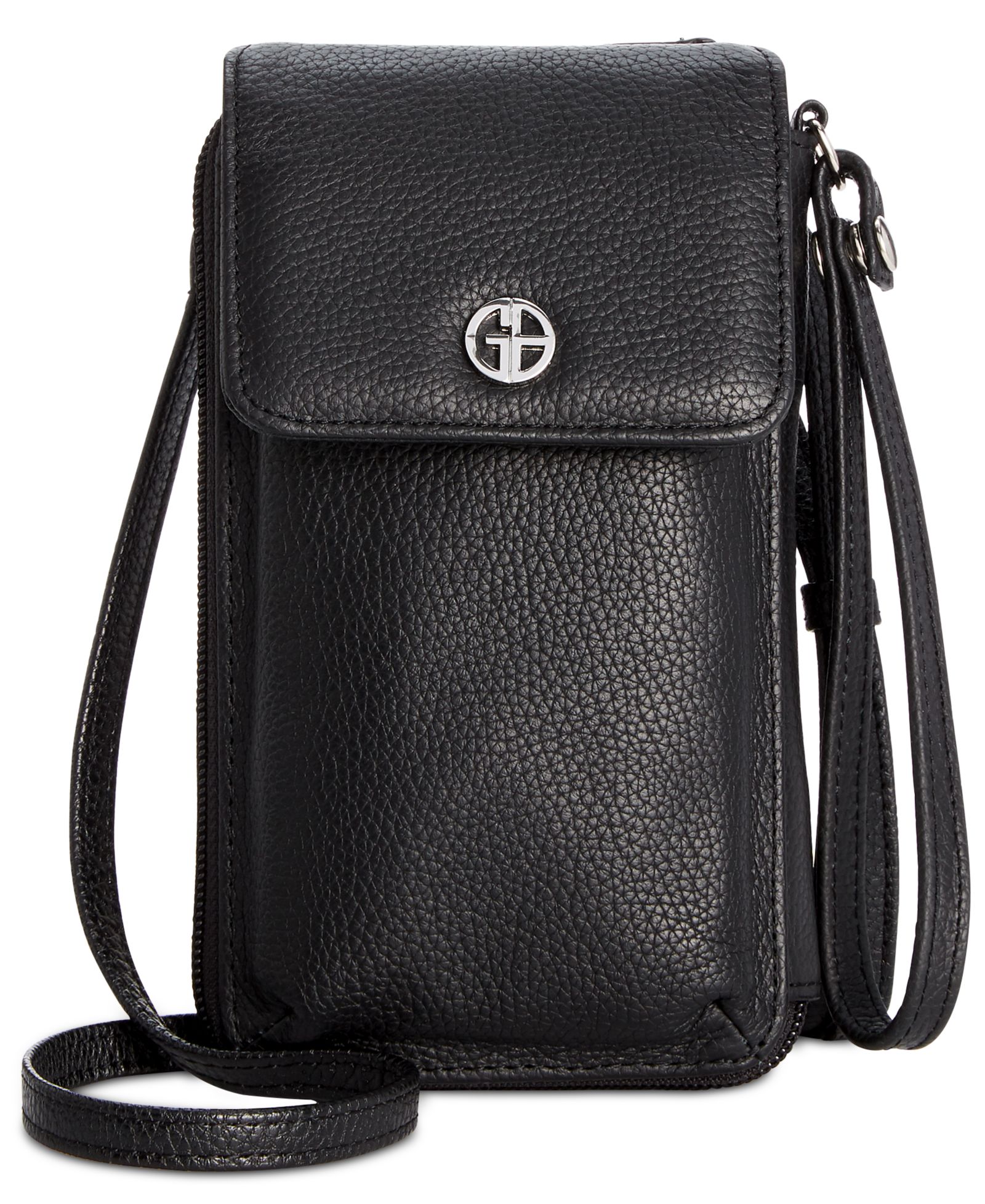 Giani Bernini Softy Leather Tech Crossbody Wallet, Exclusively at Macy's